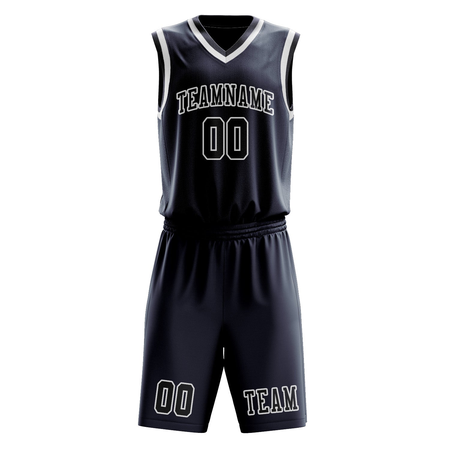 Benutzerdefiniertes Professionelles Marineblau Stahlblau Basketballtrikot-Set