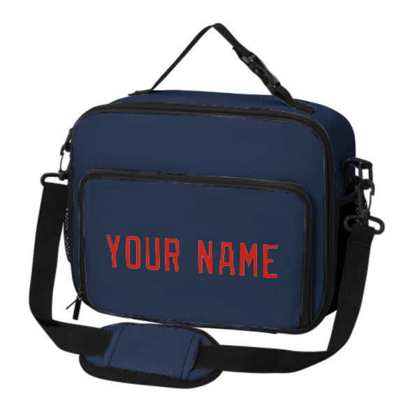 Maßgeschneidertes Marineblau Orange Red Lunch-Tasche