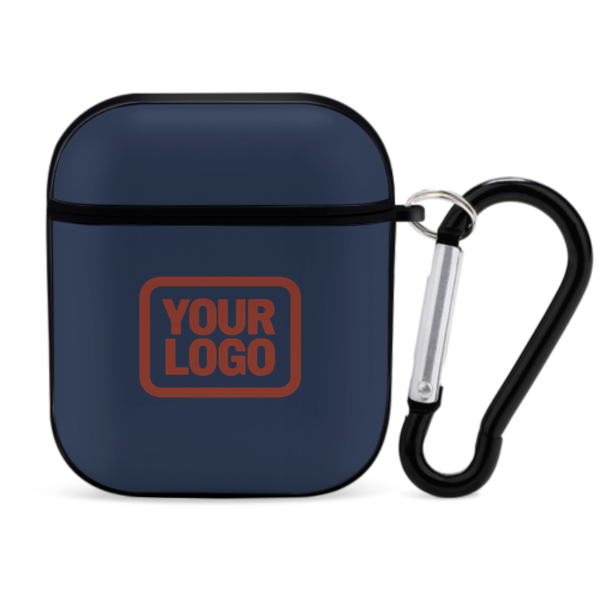 Maßgeschneidertes Marineblau Korallenrot AirPods-Hülle