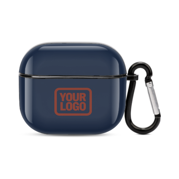 Maßgeschneidertes Marineblau Korallenrot AirPods-Hülle (3. Generation)