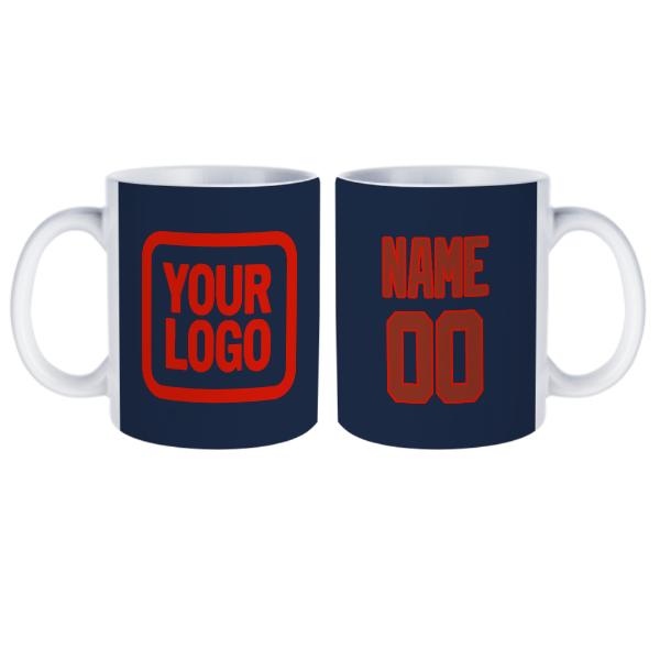 Tazza personalizzata blu navy corallo rosso