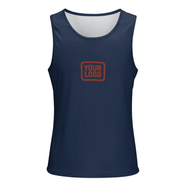 Maßgeschneidertes Marineblau Korallenrot Herren Tanktop