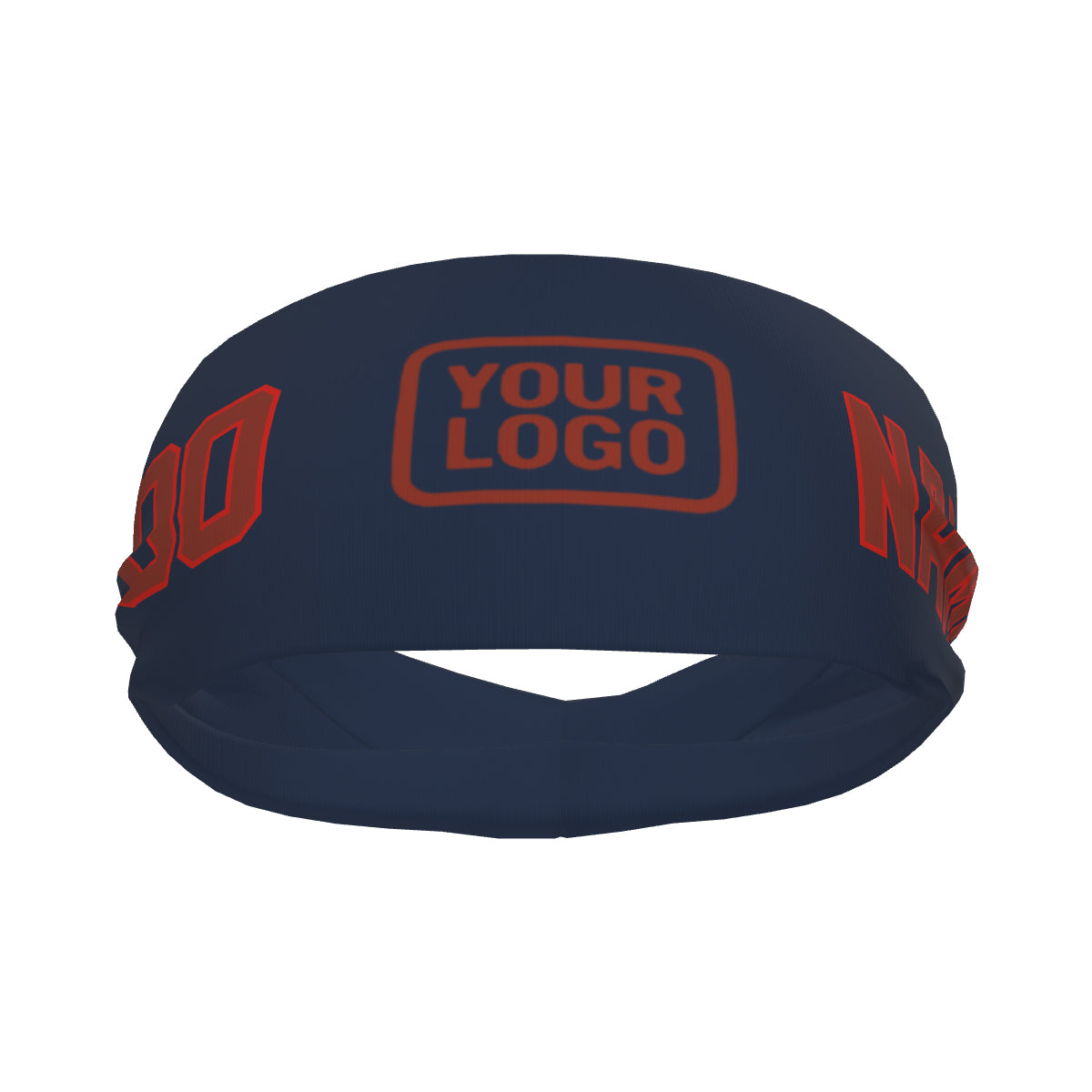 Maßgeschneidertes Marineblau Korallenrot Sport Stirnband