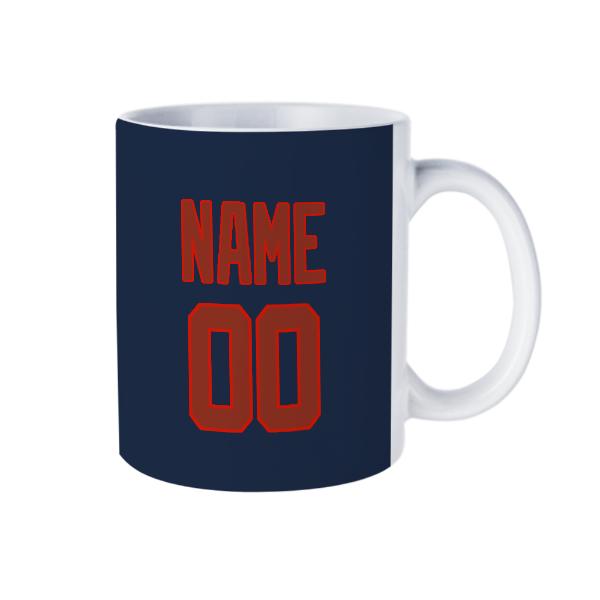 Tazza personalizzata blu navy corallo rosso