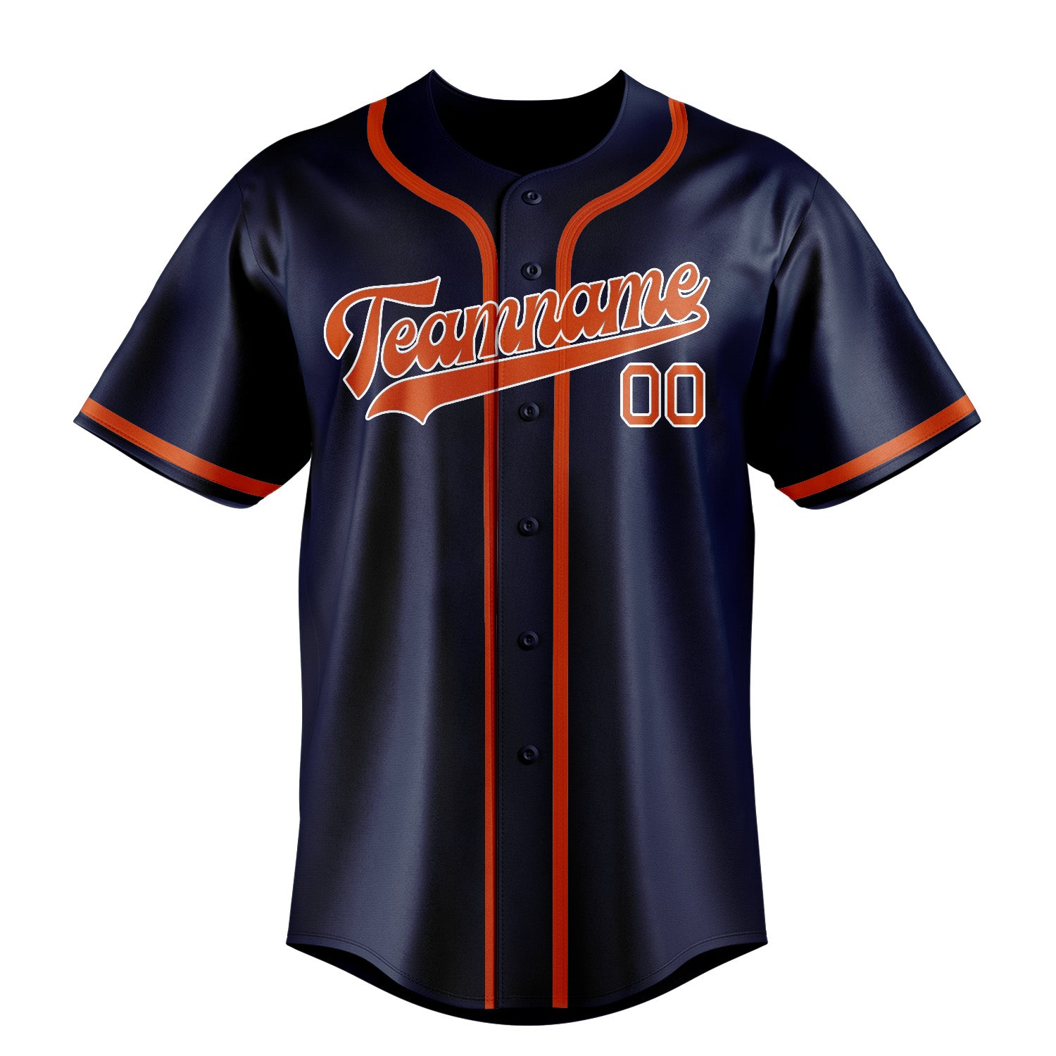 Benutzerdefiniertes Professionelles Marineblau Orangerot Baseballtrikot