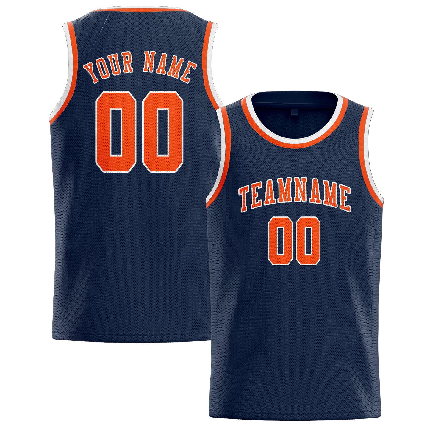 Benutzerdefiniertes Professionelles Marineblau Orangerot Basketballtrikot