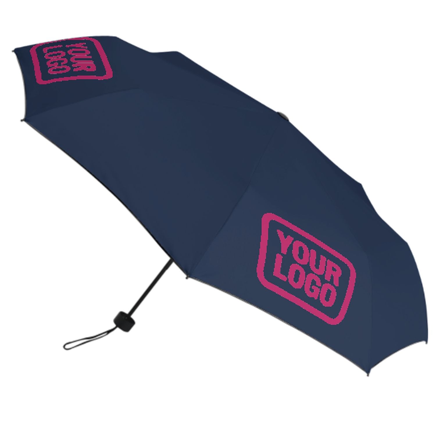 Maßgeschneidertes Marineblau Rosarot Automatik-Regenschirm