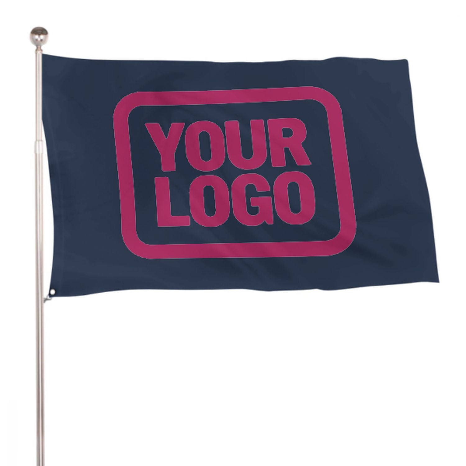 Maßgeschneidertes Marineblau Rosarot Flagge