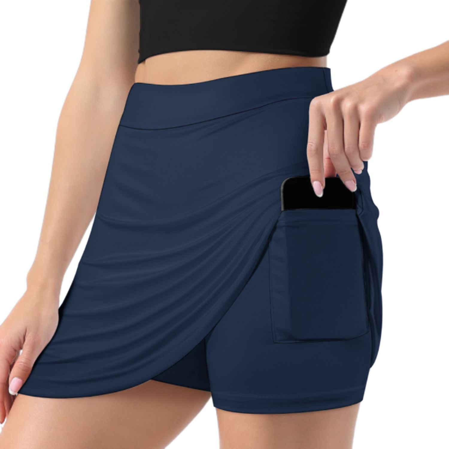 Maßgeschneidertes Marineblau Rosarot A-Linien Skort
