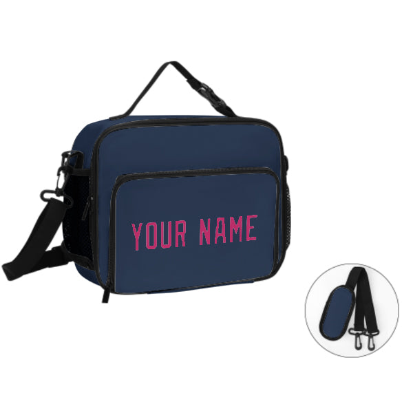 Maßgeschneidertes Marineblau Pink Lunch-Tasche
