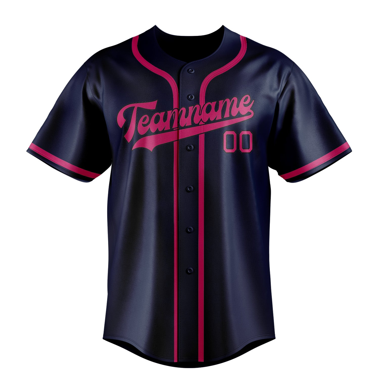 Benutzerdefiniertes Professionelles Marineblau Rosarot Baseballtrikot