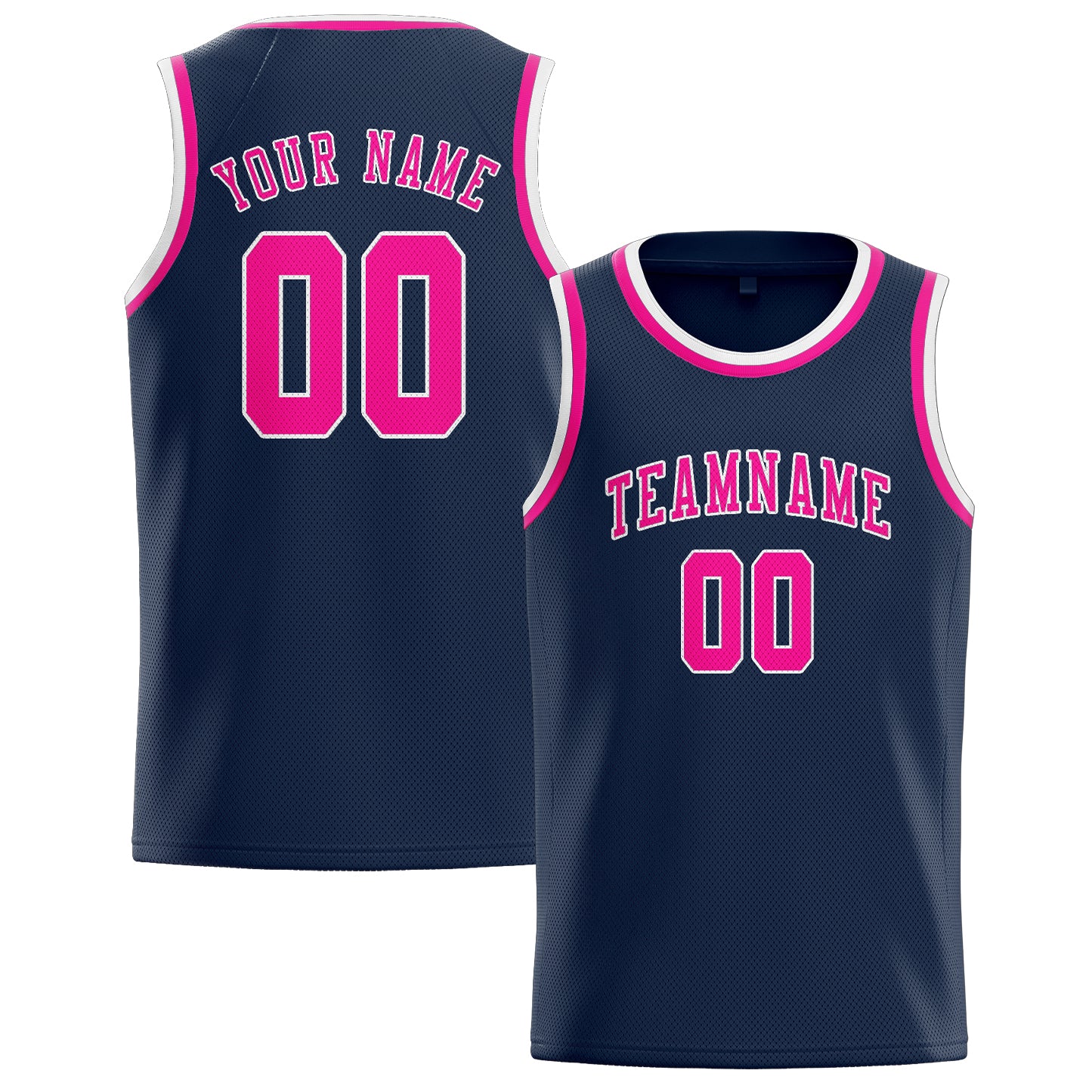 Benutzerdefiniertes Professionelles Marineblau Rosarot Basketballtrikot