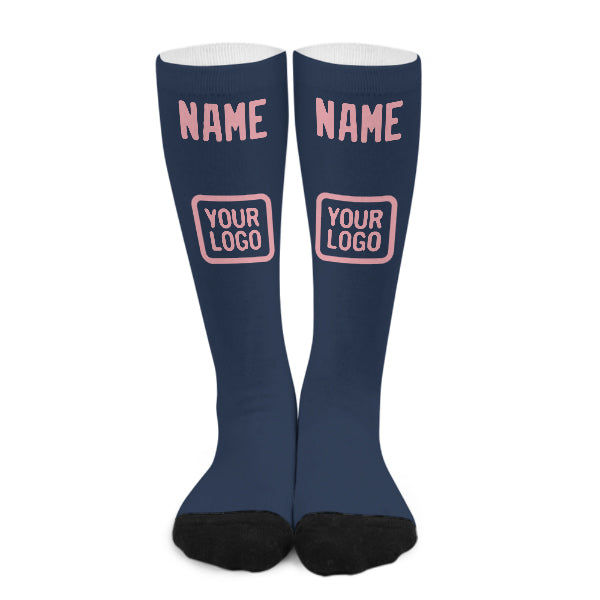 Maßgeschneidertes Marineblau Rosa Kniestrümpfe