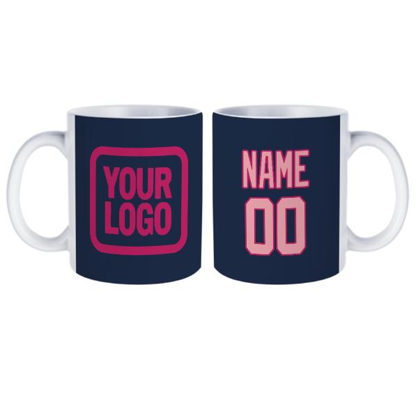 Tazza personalizzata blu navy e rosa