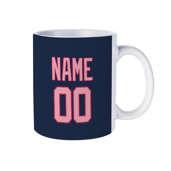 Tazza personalizzata blu navy e rosa