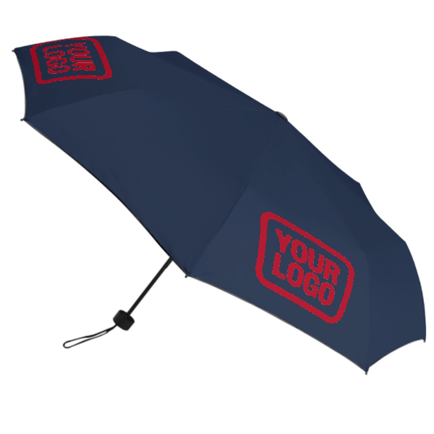 Maßgeschneidertes Marineblau Rot Automatik-Regenschirm
