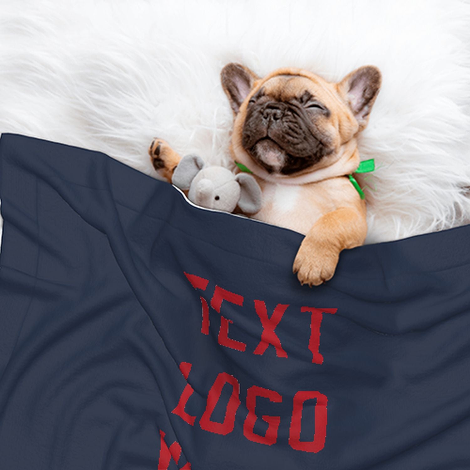 Coperta personalizzata blu navy e rossa per animali domestici