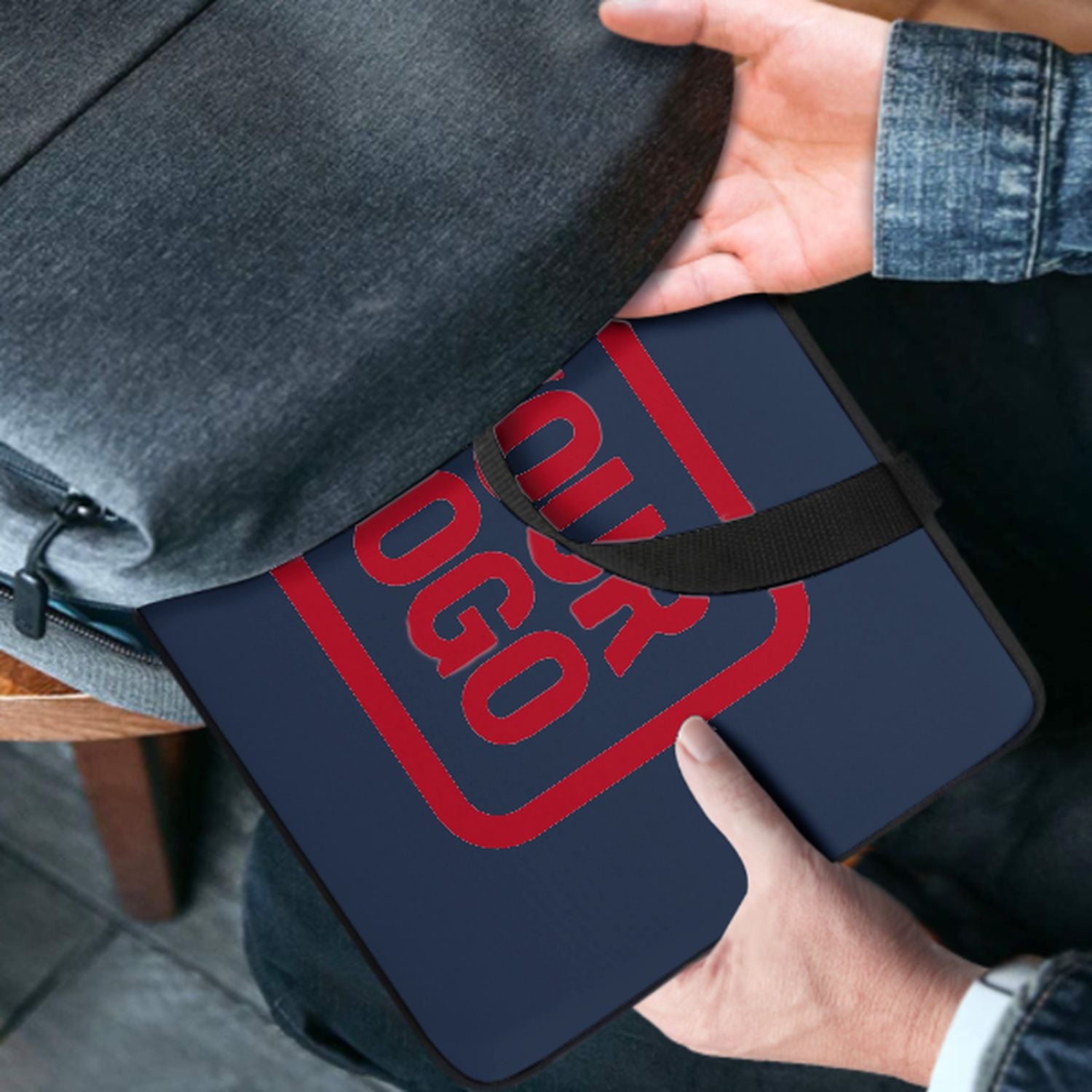 Maßgeschneidertes Marineblau Red Laptop Tasche