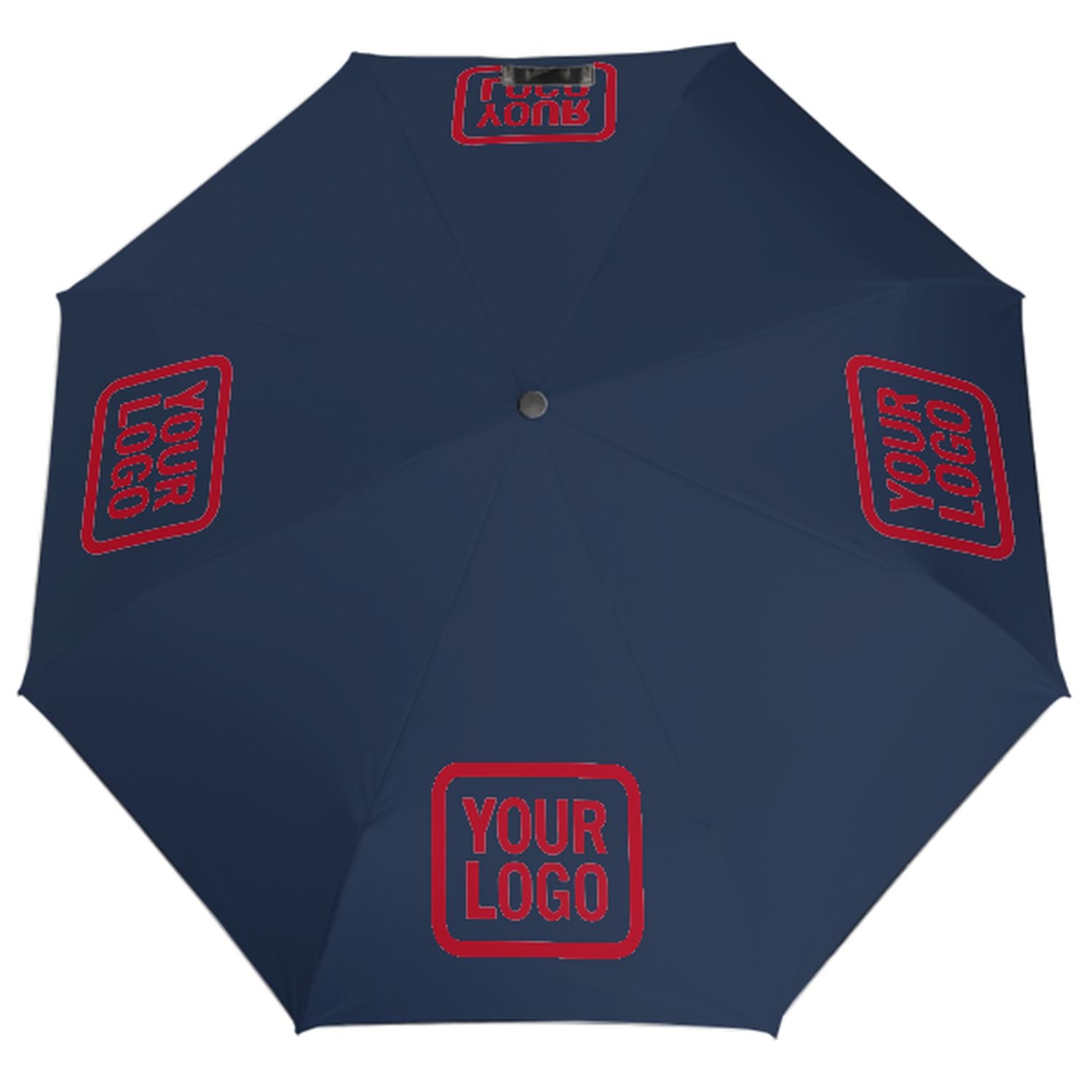 Maßgeschneidertes Marineblau Rot Automatik-Regenschirm