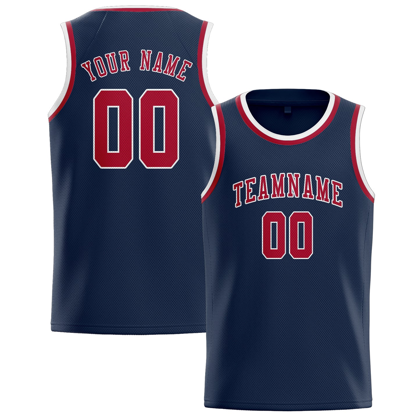 Benutzerdefiniertes Professionelles Marineblau Rot Basketballtrikot