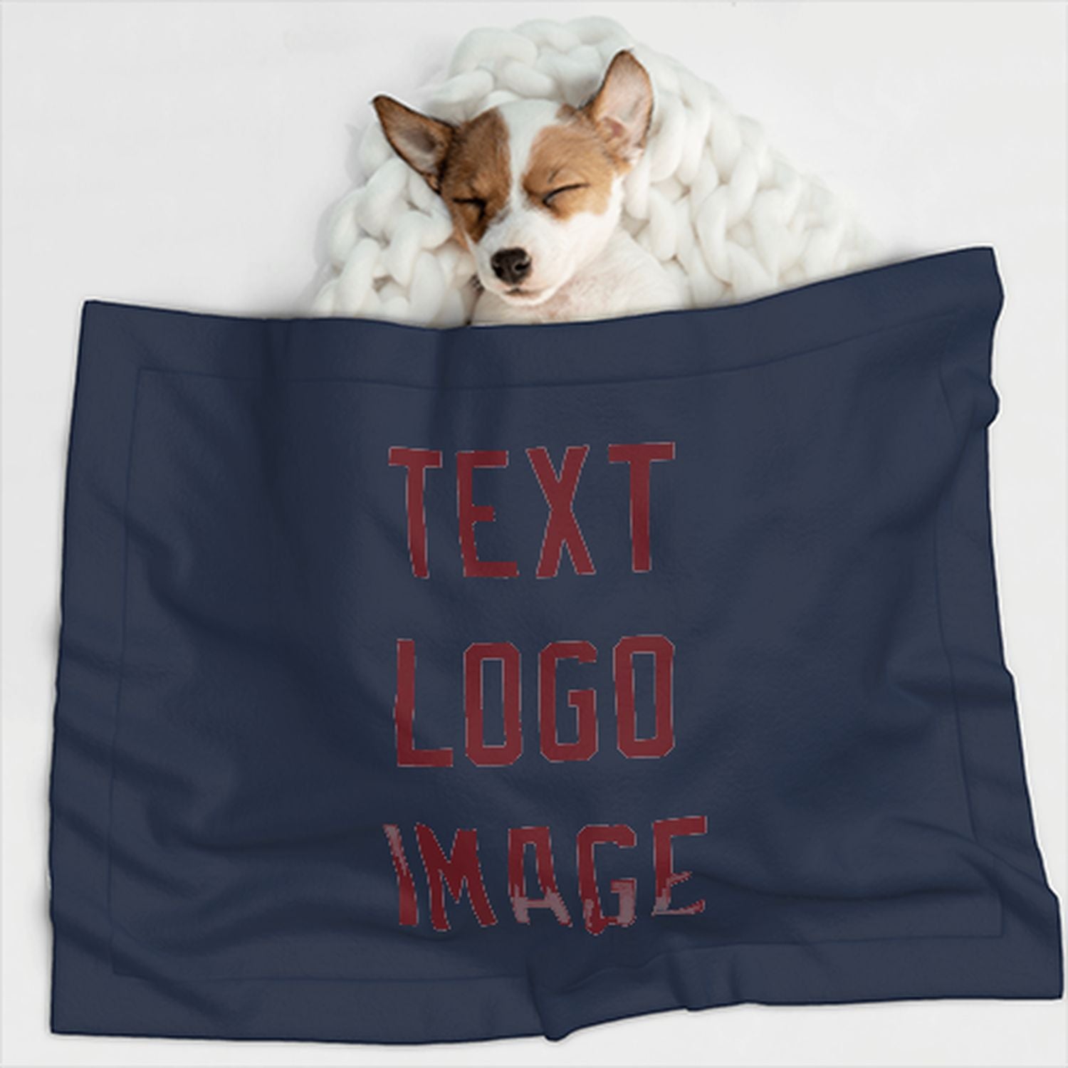 Coperta personalizzata per animali domestici blu navy e rosso cremisi