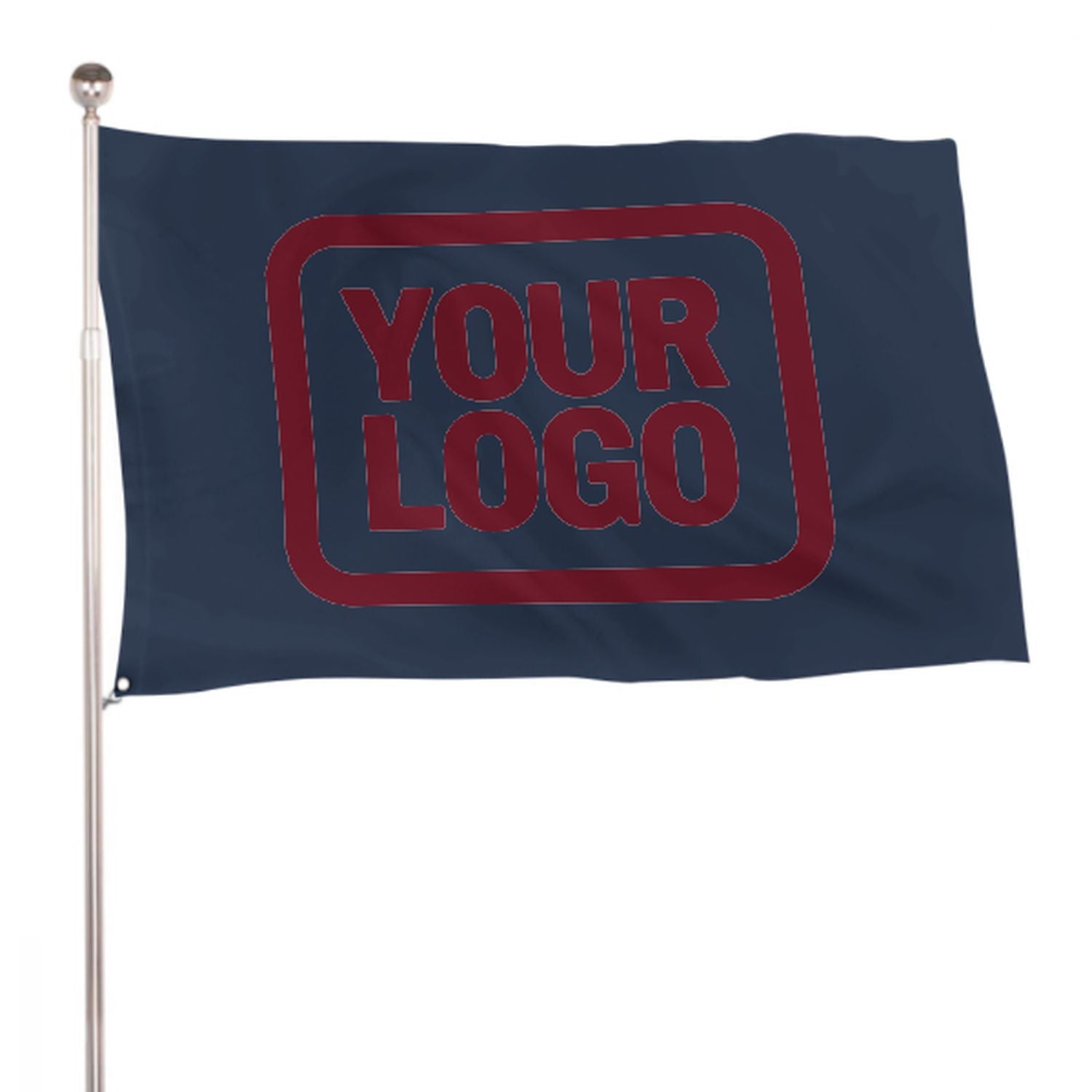 Maßgeschneidertes Marineblau Karmesinrot Flagge