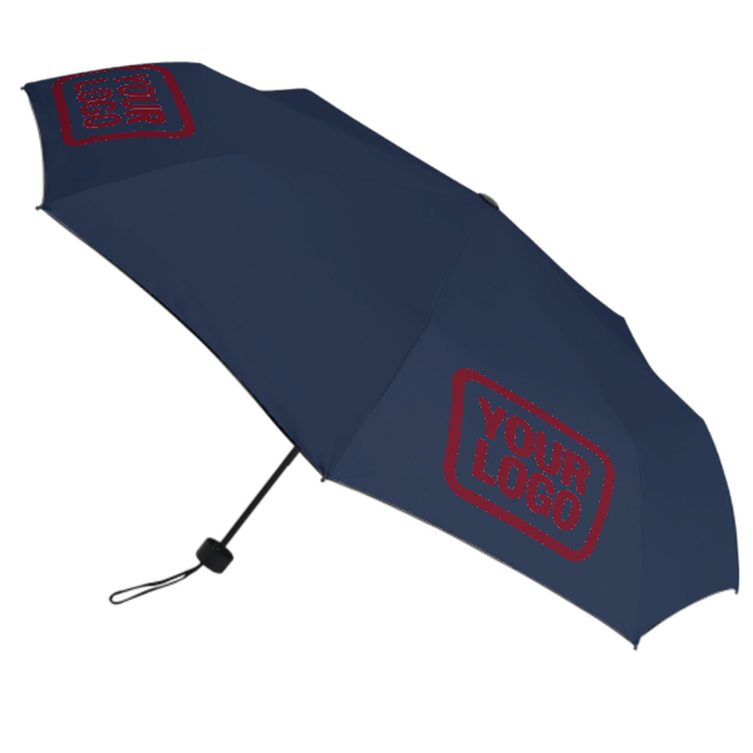 Maßgeschneidertes Marineblau Karmesinrot Automatik-Regenschirm