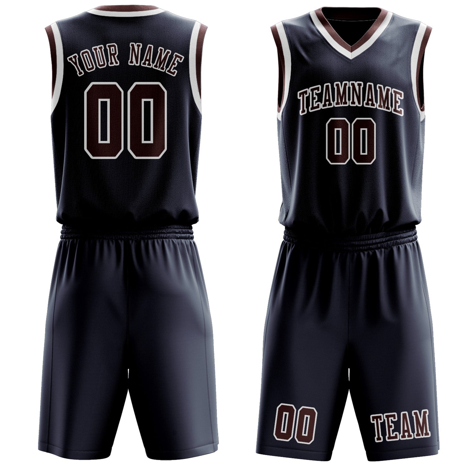Benutzerdefiniertes Professionelles Marineblau Karmesinrot Basketballtrikot-Set