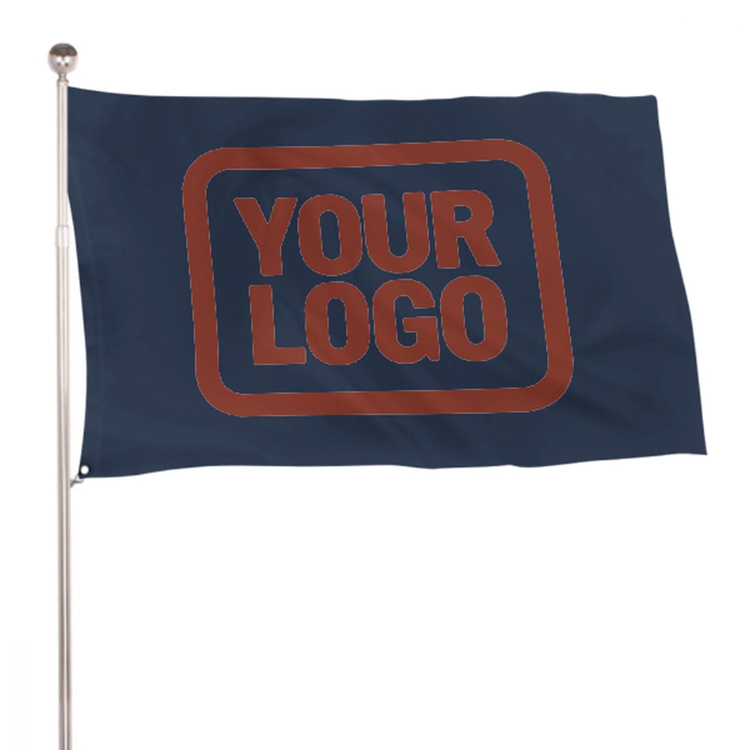 Maßgeschneidertes Marineblau Korallenrot Flagge