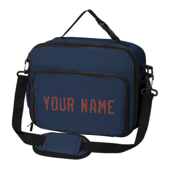 Maßgeschneidertes Marineblau Coral Red Lunch-Tasche
