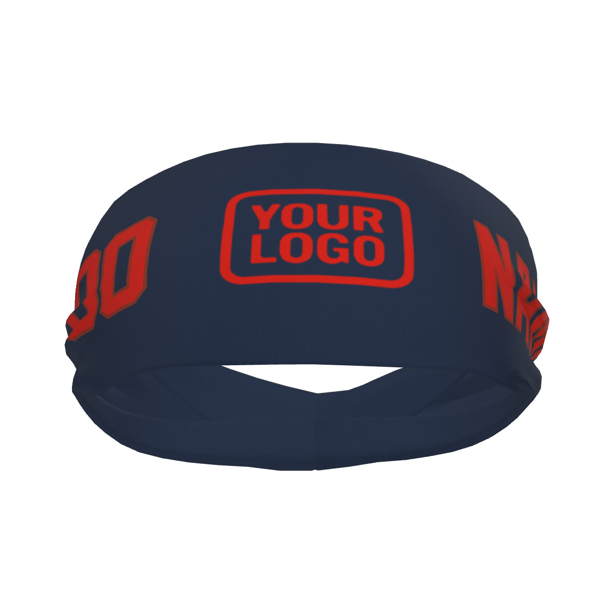Maßgeschneidertes Marineblau Orangerot Sport Stirnband