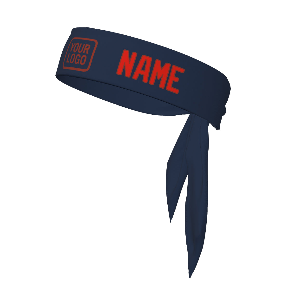 Maßgeschneidertes Marineblau Orangerot Stirnband
