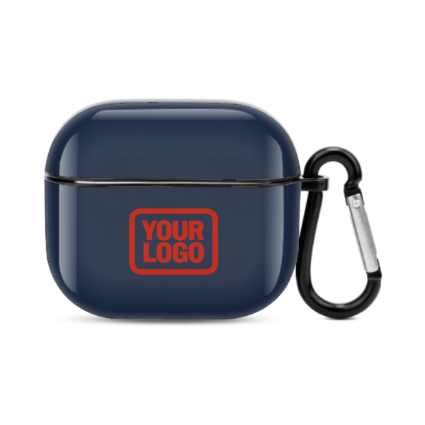 Maßgeschneidertes Marineblau Orangerot AirPods-Hülle (3. Generation)