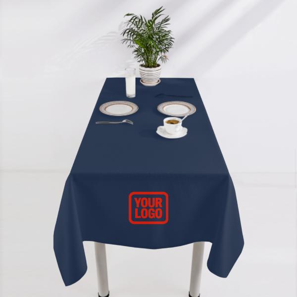 Tovaglia quadrata personalizzata blu navy corallo rosso