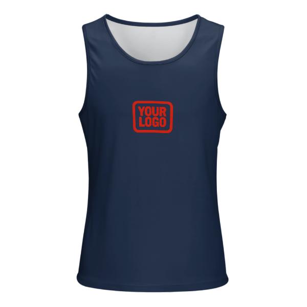 Maßgeschneidertes Marineblau Orangerot Herren Tanktop