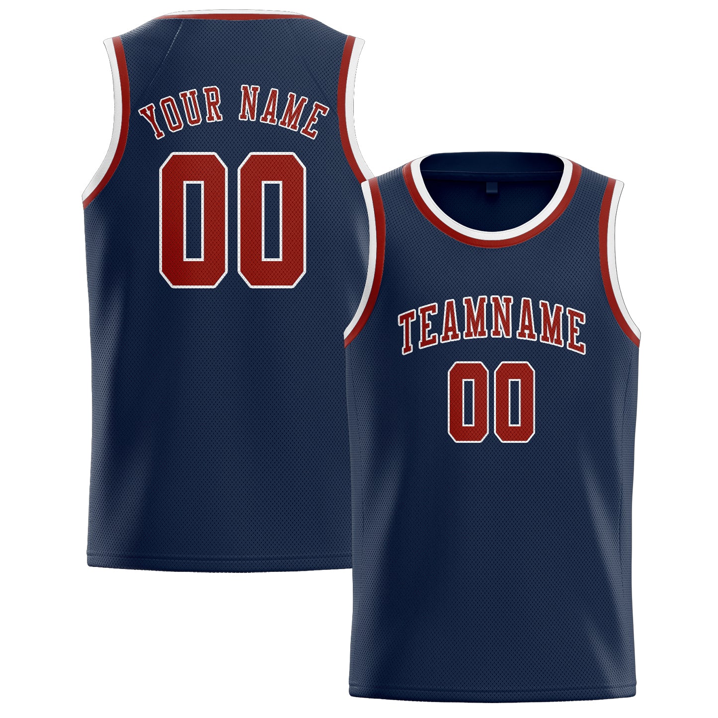 Benutzerdefiniertes Professionelles Marineblau Korallenrot Basketballtrikot