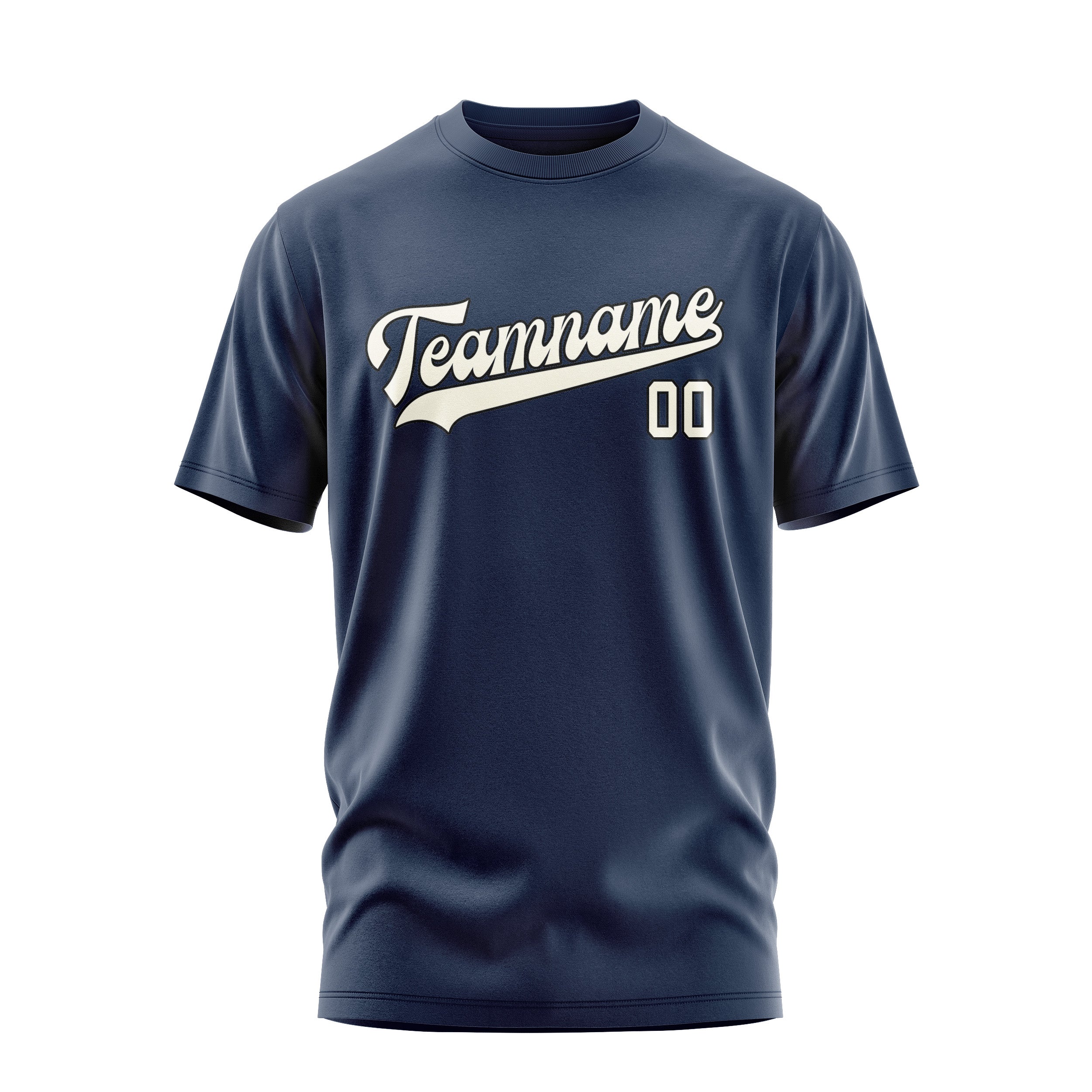 Maßgeschneidertes Marineblau Beige T-Shirt