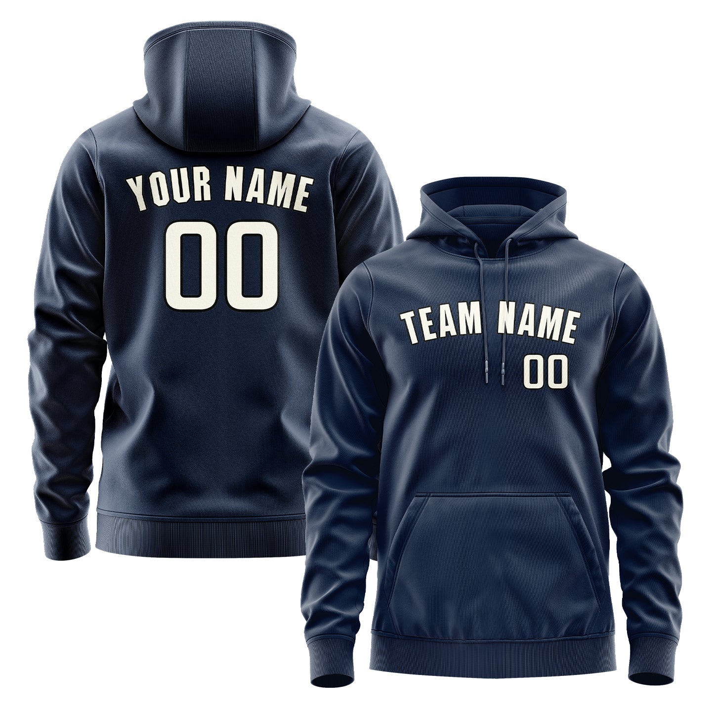 Maßgeschneidertes Marineblau Beige Hoodie