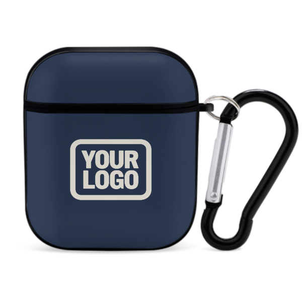 Maßgeschneidertes Marineblau Beige AirPods-Hülle