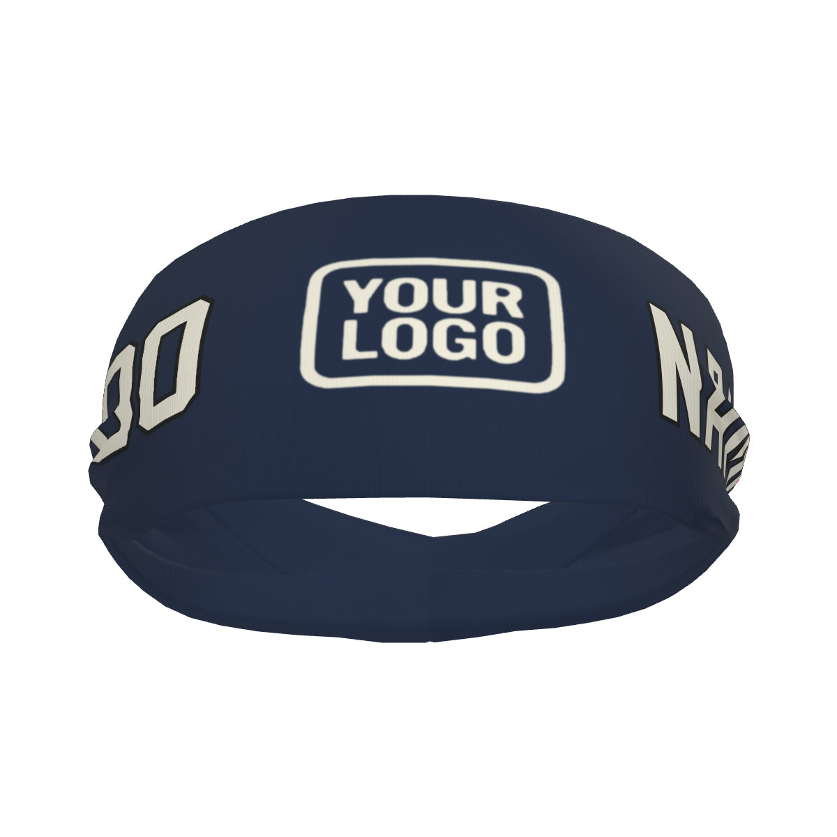 Maßgeschneidertes Marineblau Beige Sport Stirnband