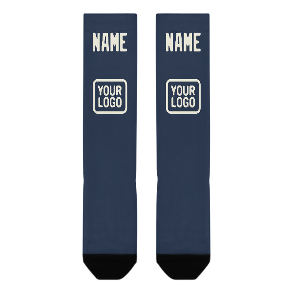 Maßgeschneidertes Marineblau Beige Kniestrümpfe