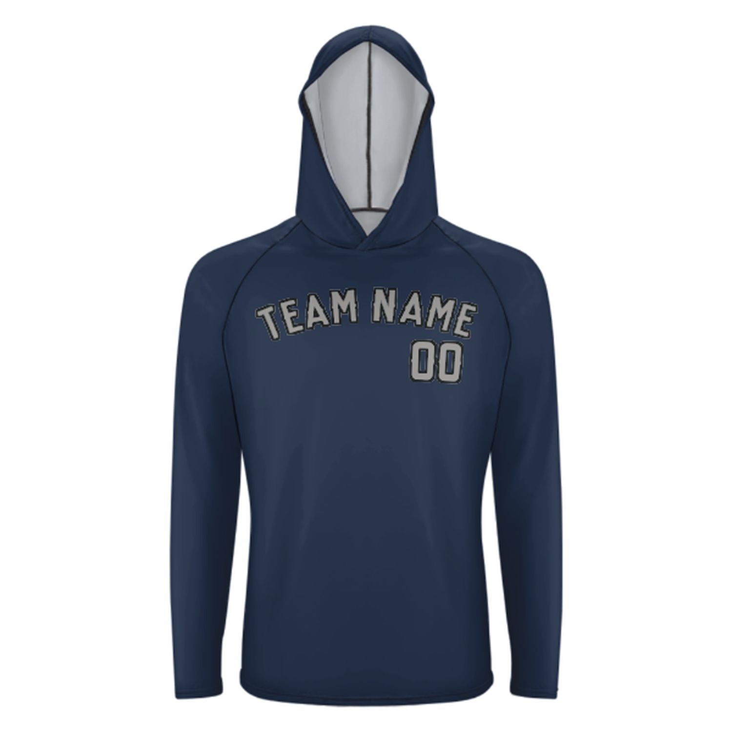 Maßgeschneidertes Marineblau Grau UV-Hoodie