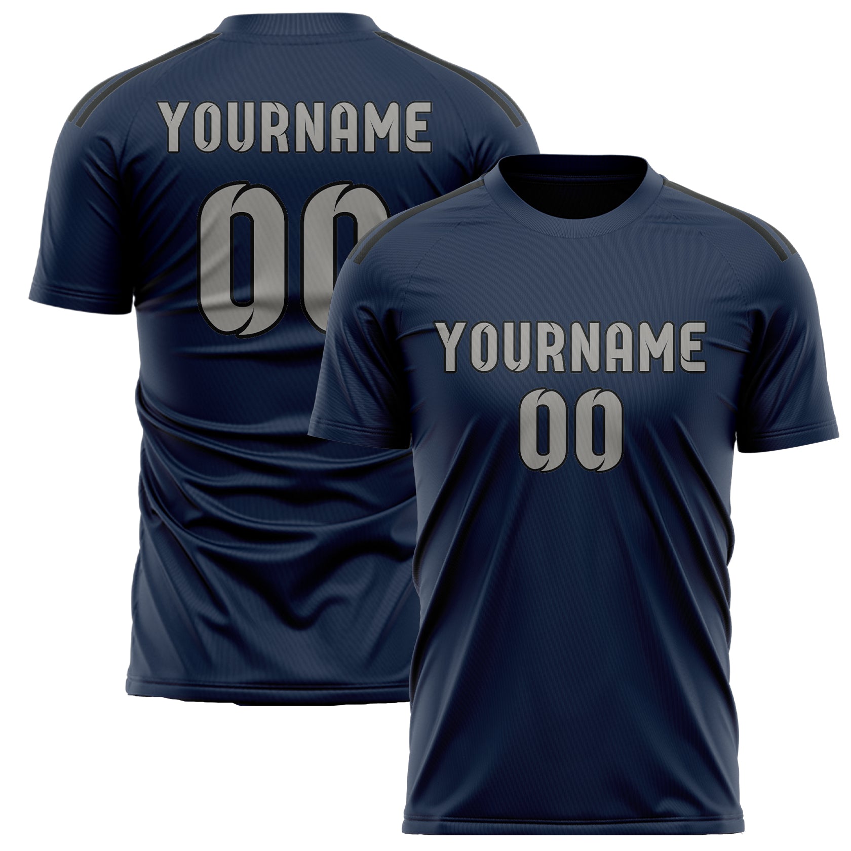 Benutzerdefiniertes Professionelles Marineblau Grau Fußballtrikot