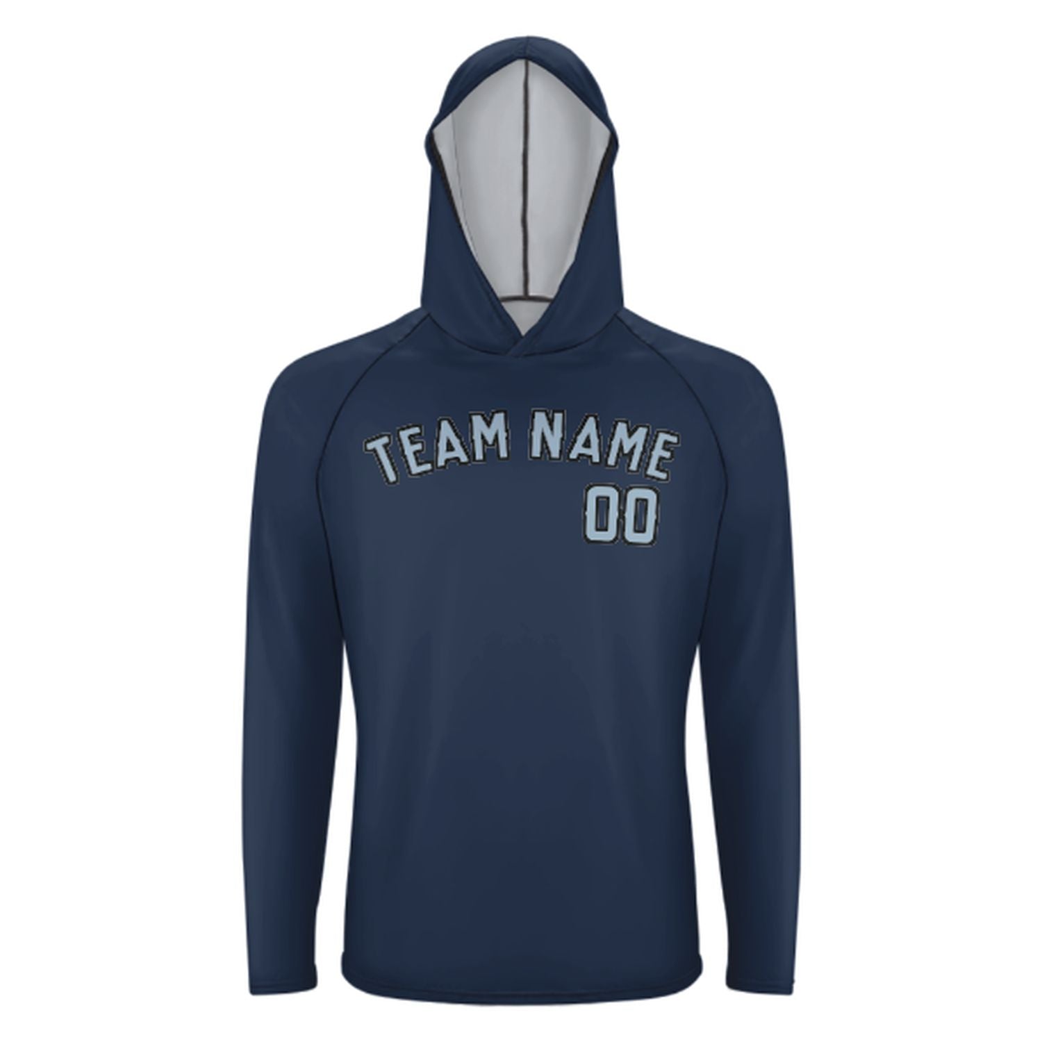 Maßgeschneidertes Marineblau Hellblau UV-Hoodie