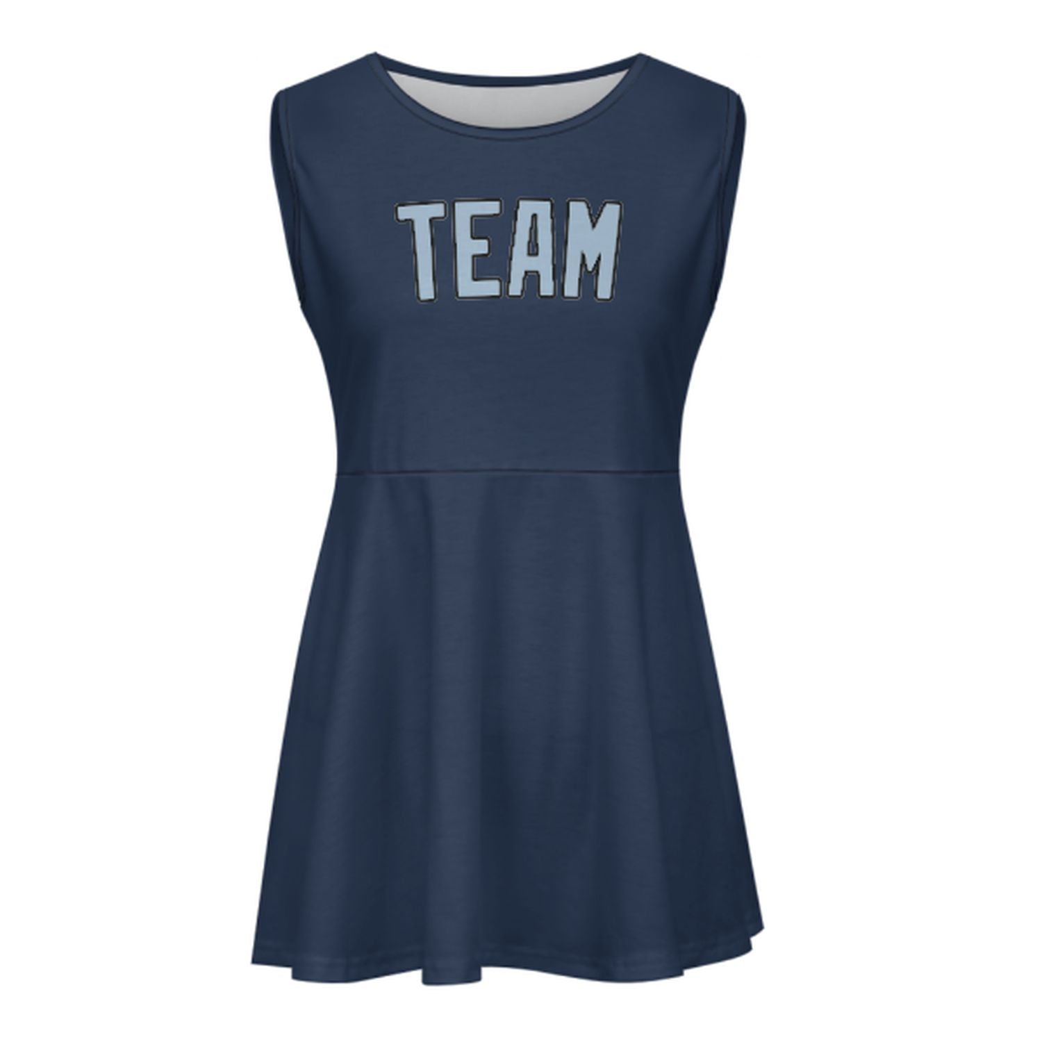 Maßgeschneidertes Marineblau Hellblau Cheerleader-Kleid