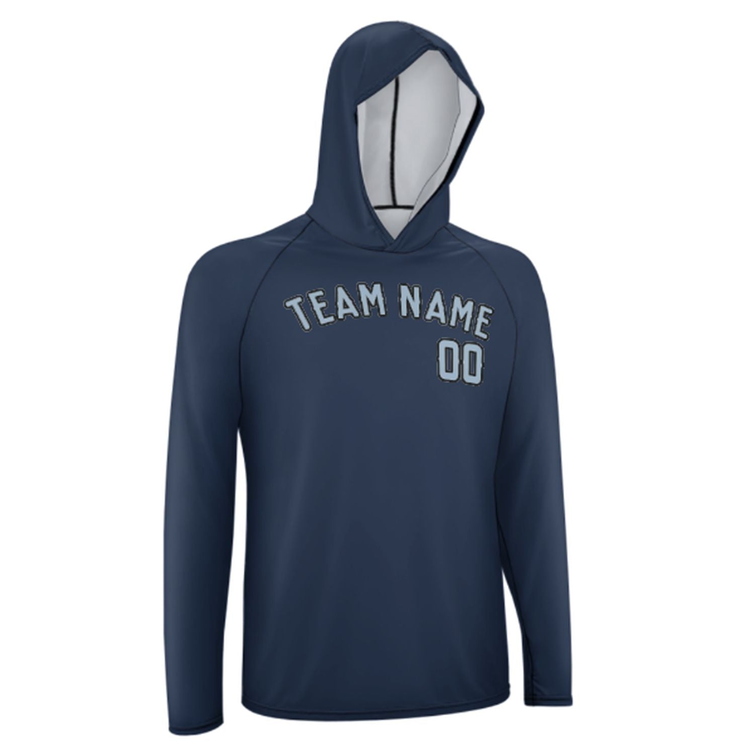 Maßgeschneidertes Marineblau Hellblau UV-Hoodie