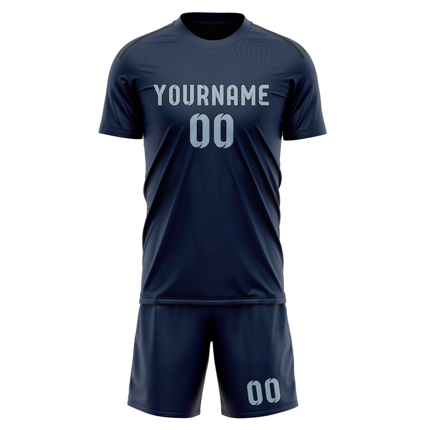 Maßgeschneidertes Professionelles Marineblau Hellblau Fußballtrikot-Set