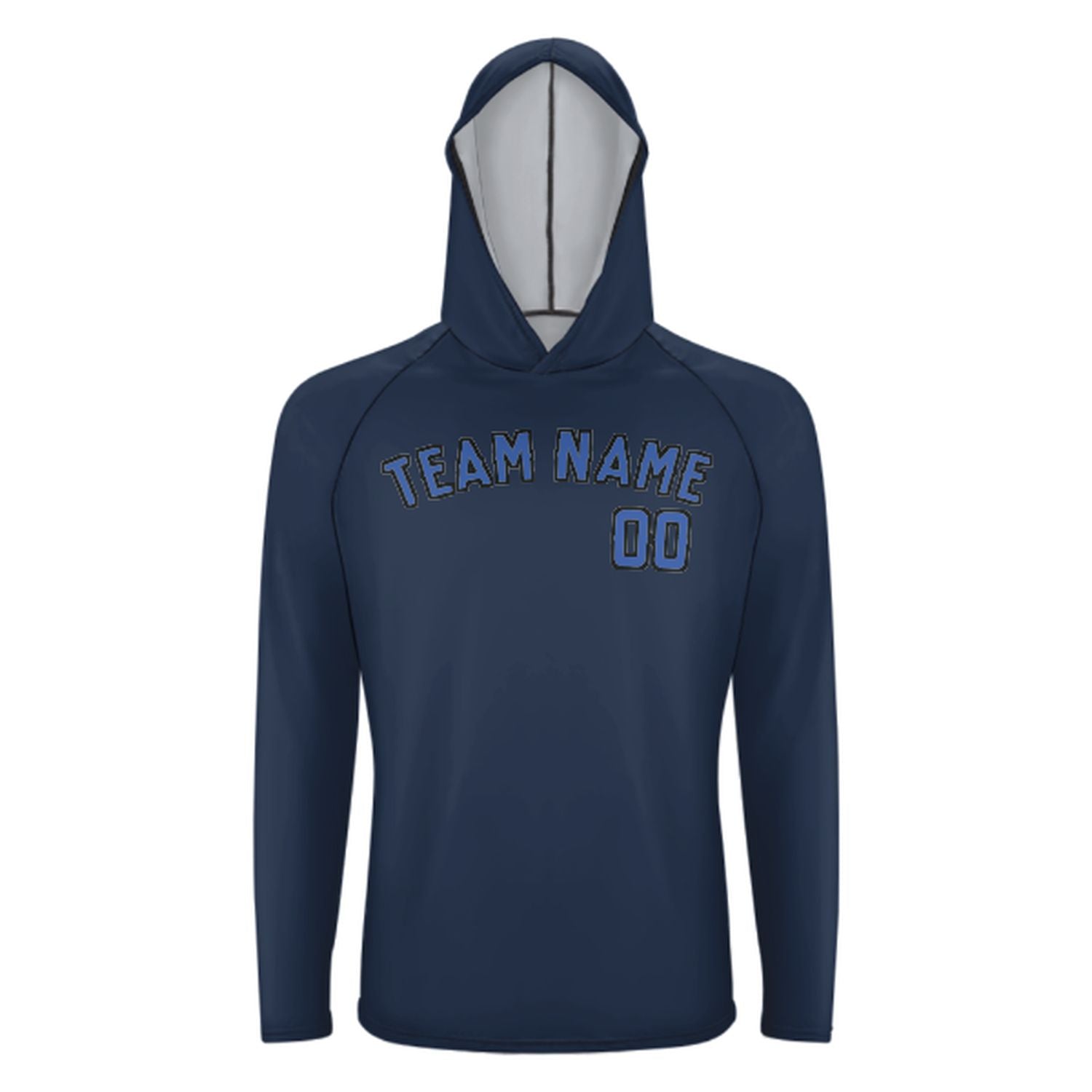 Maßgeschneidertes Marineblau Himmelblau UV-Hoodie