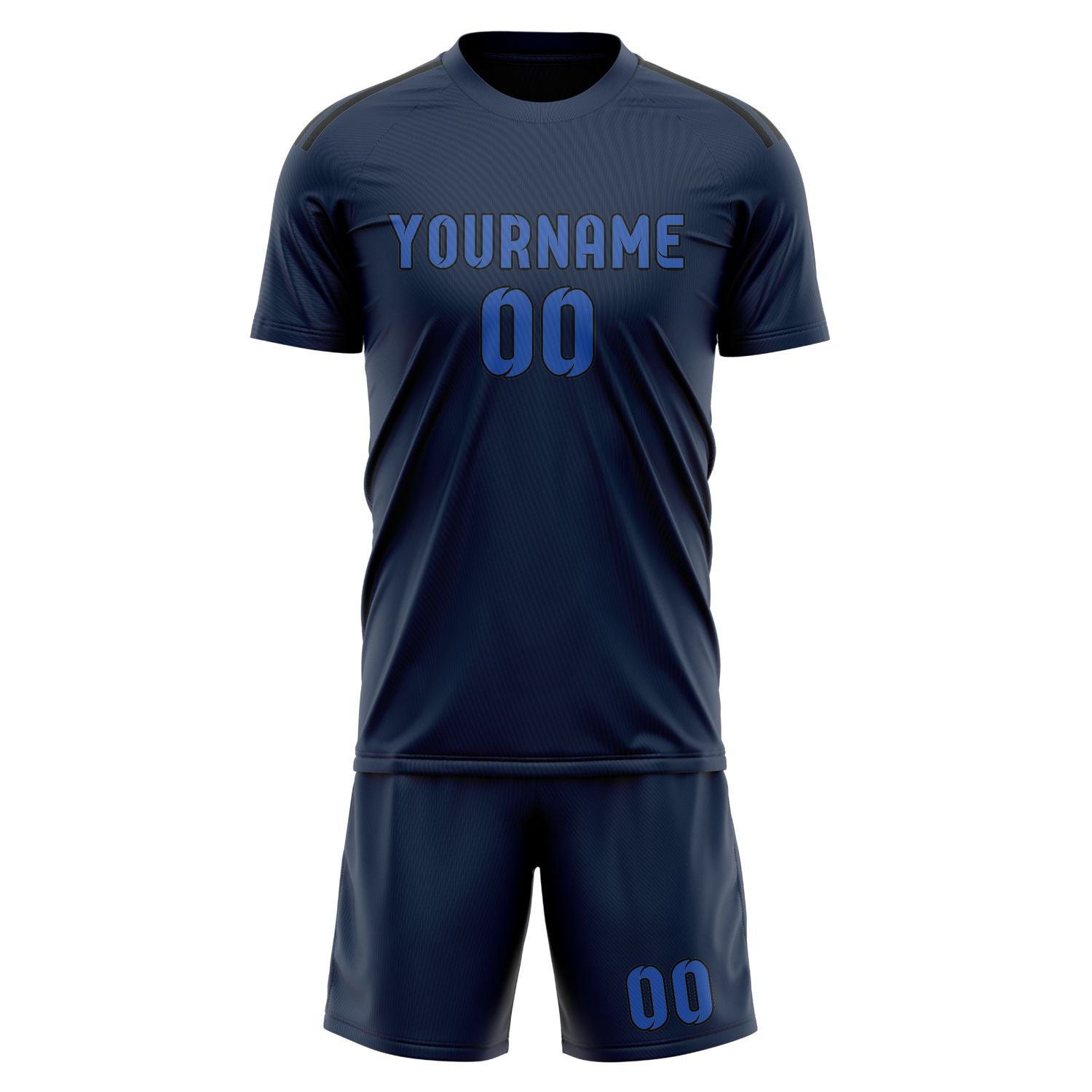 Maßgeschneidertes Professionelles Marineblau Himmelblau Fußballtrikot-Set