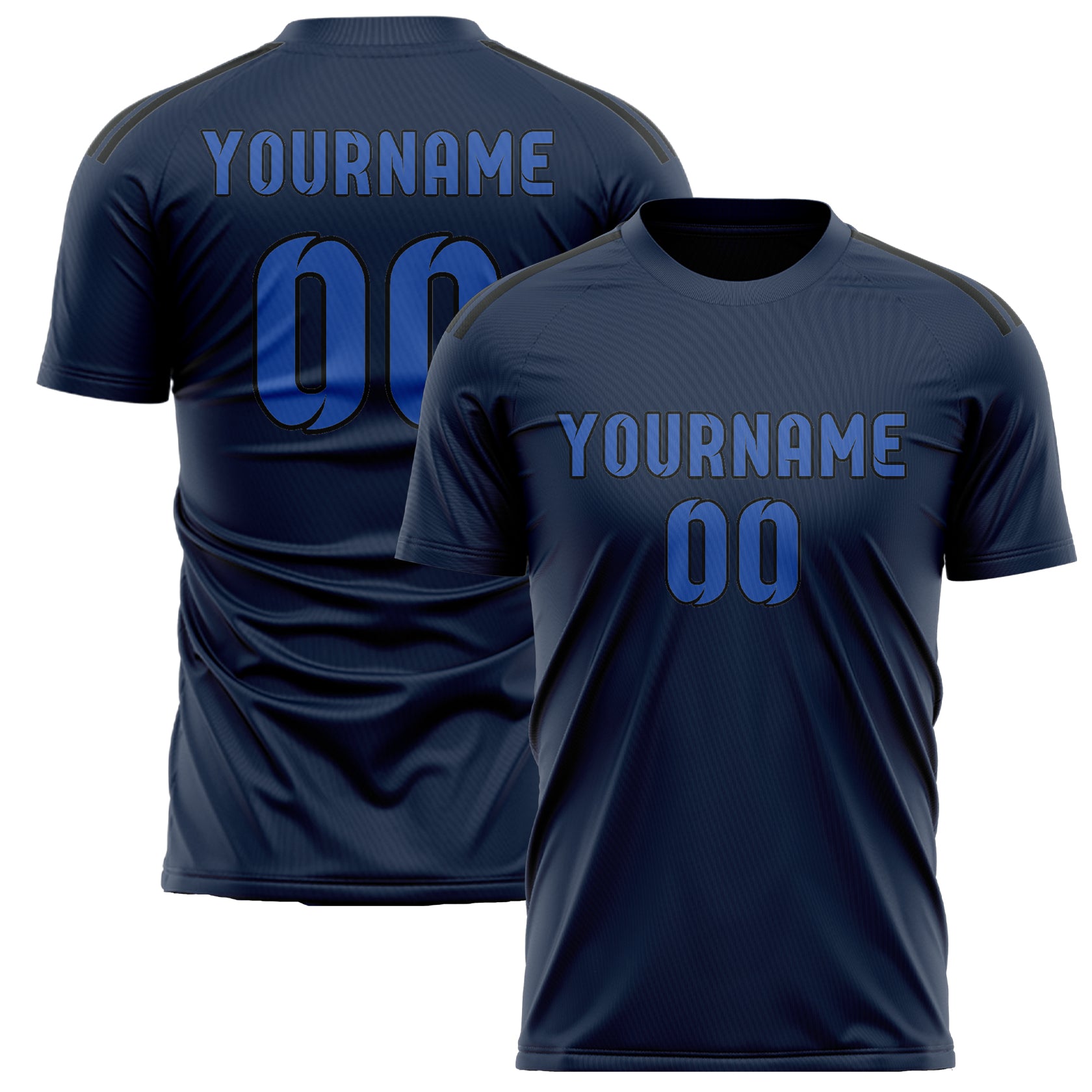 Benutzerdefiniertes Professionelles Marineblau Himmelblau Fußballtrikot